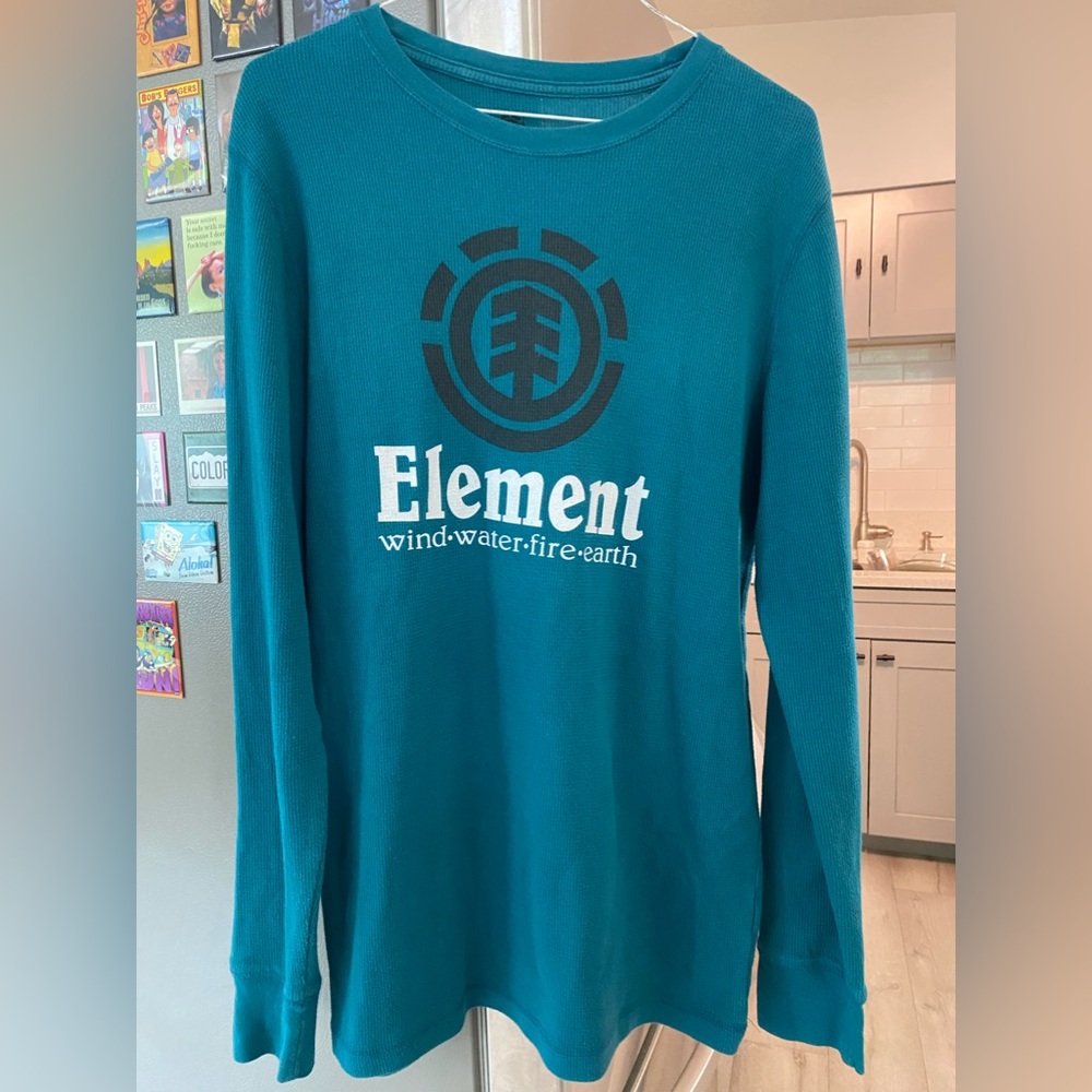1990s/2000s TEAL ELEMENT LONG JON SLEEVE SHIRT SKATEBOARD SWEATER BAM MARGERA